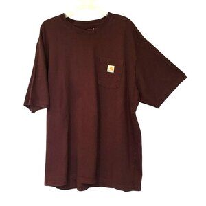 Carhartt Tee Short Sleeve Pullover Crew Neck Men's 2XL Burgundy Ranch Outdoors